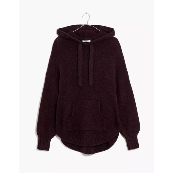 Madewell - Wilmington Hoodie Sweater Alpaca Wool Blend NB371 | XXS: Raisin Brown - Picture 4 of 14